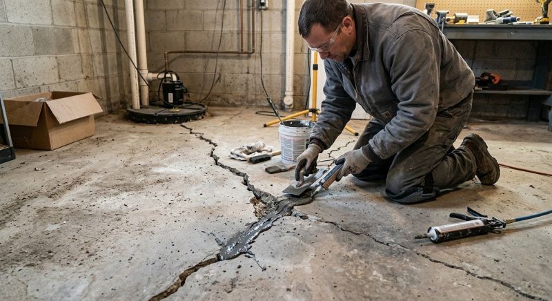 Cracked Basement Floor Repair in Pulaski, TN